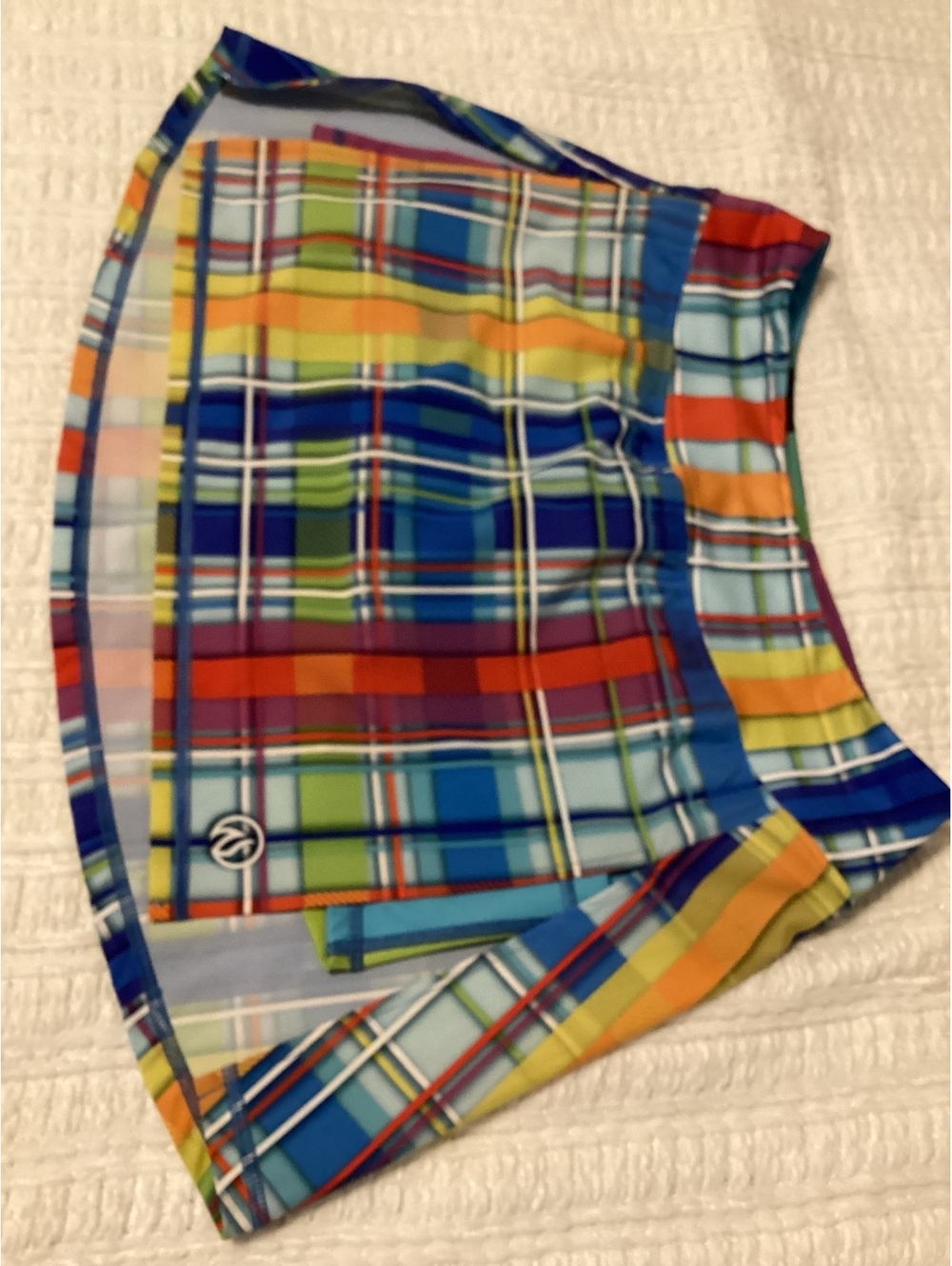 INKnBURN Rainbow Plaid Running/Hiking Skort EUC Size 12